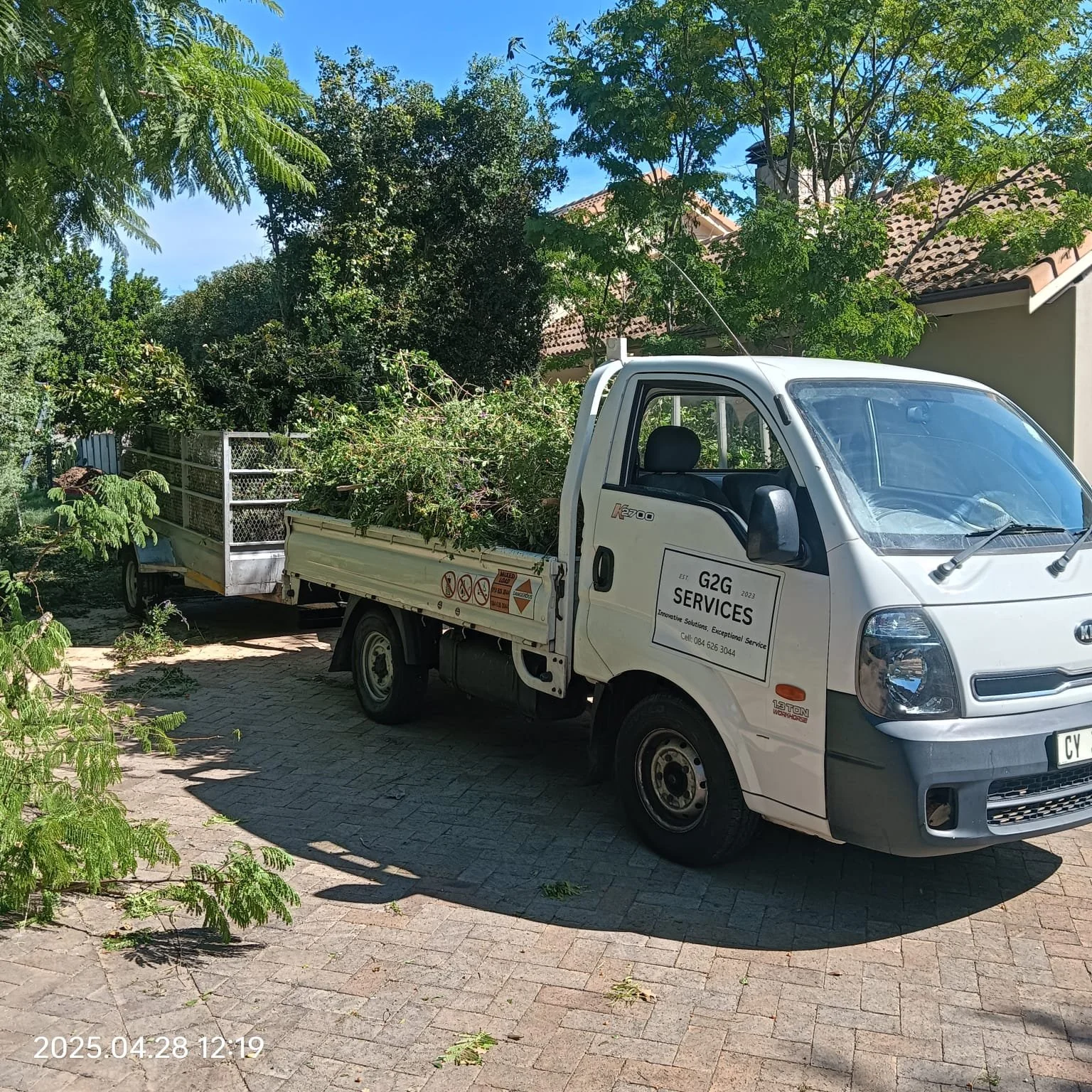 Garden waste loaded for removal